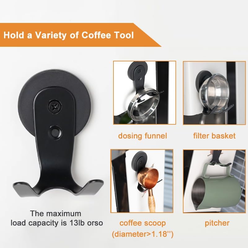 Ulirds 2-Pack Magnetic Portafilter&Tamper Holder,Espresso Accessories Organizer for Metal Wall Surface,Strong Magnet,Anti-Scratch,Space-Saving,Compatible with Ninja Luxe Cafe,Rancilio,Breville Coffee Machine - Image 4